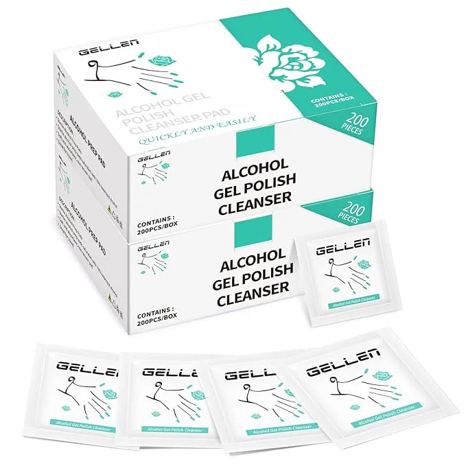 Convenient Gellen 400 Pack Nail Prep Cleanser Pads Alcohol Pads Safe