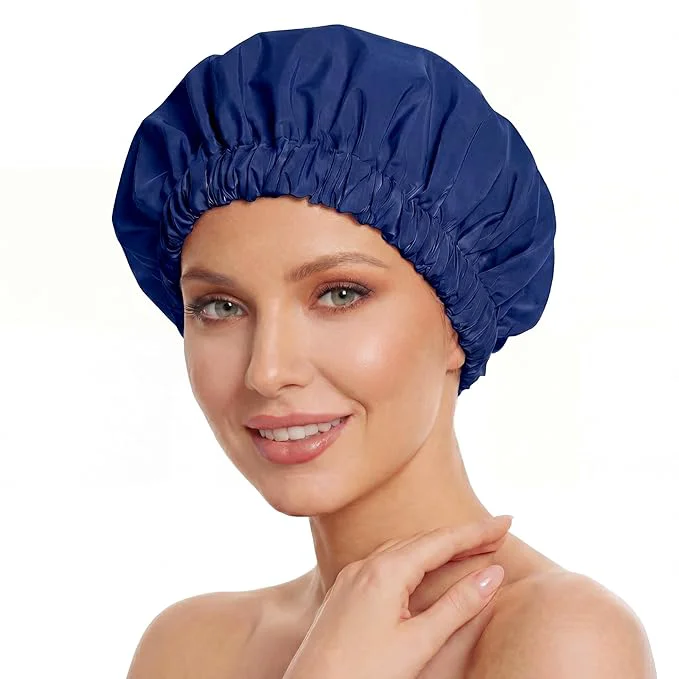 Sustainable Reusable Shower Cap for Women Large Waterproof Shower Bonnet Innovative