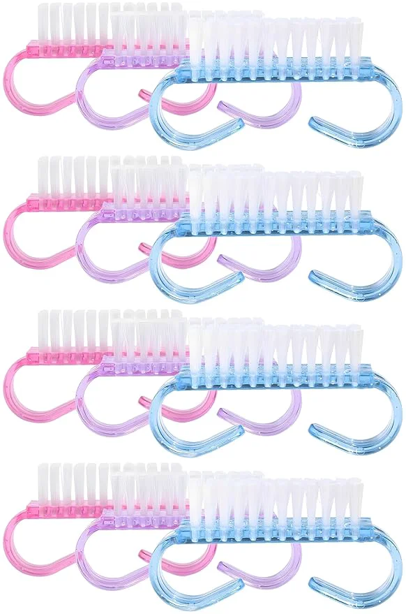 User-Friendly 12-Pack Handle Grip Nail Brush Fingernail Scrub Cleaning Brushes Modern