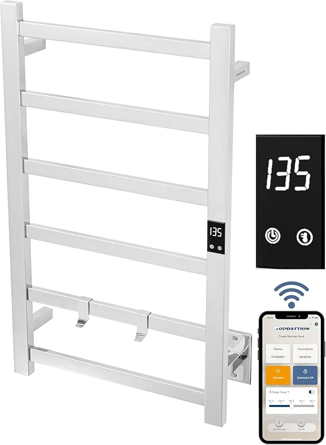 Elegant Topdattion Smart Wireless Electric Towel Warmer Blade Thin 6 Bar Design Refined