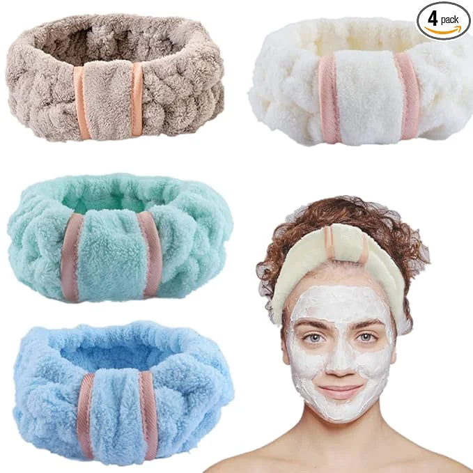 Advanced 4 Pack Microfiber Towel Headbands Practical