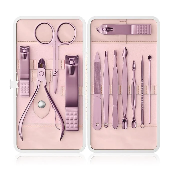 Minimalist ZIZZON Professional Nail Care Kit 12-Piece Manicure Pedicure Grooming Set Refined