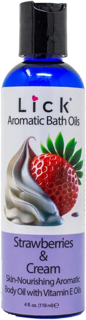 First-Class Lick Strawberries and Cream Aromatic Bath Oil Recyclable