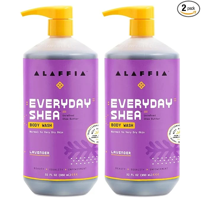Top-Quality Alaffia Body Wash EveryDay Shea Lavender 2-Pack – Gentle Skin Cleanser Luxury