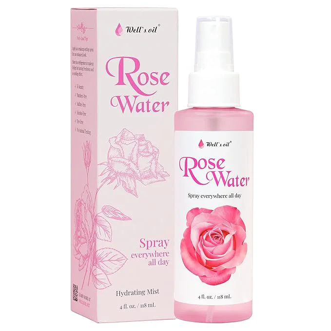 Trendy Well’s Oil Rosewater Face Hair Mist Spray Floral Rosewater Hydrosol Fine