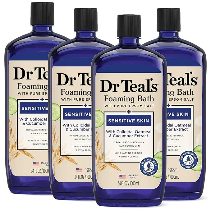 Secure Dr Teal’s Foaming Bath with Pure Epsom Salt Sensitive Skin with Colloidal Lightweight