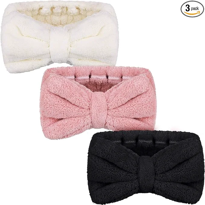 Pure 3 Pieces Wash Face Headband Makeup Spa Headband Towel Terry Hair Bands World-Class