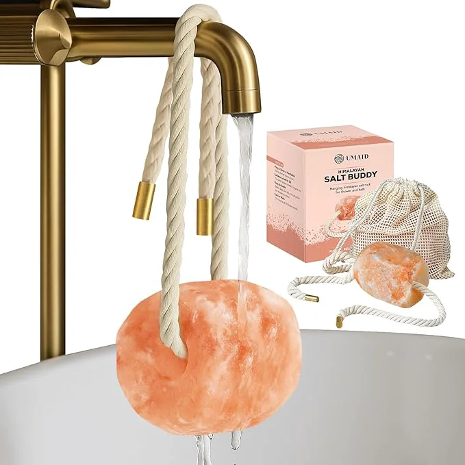 High-Grade UMAID Himalayan Pink Salt Rock for Shower Bath – Salt Buddy™ 2 lb Hanging Elegant