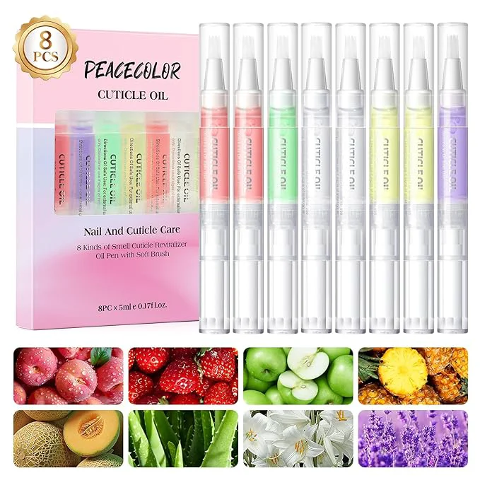 Fast PEACECOLOR 8Pcs Cuticle Oil Pen Practical