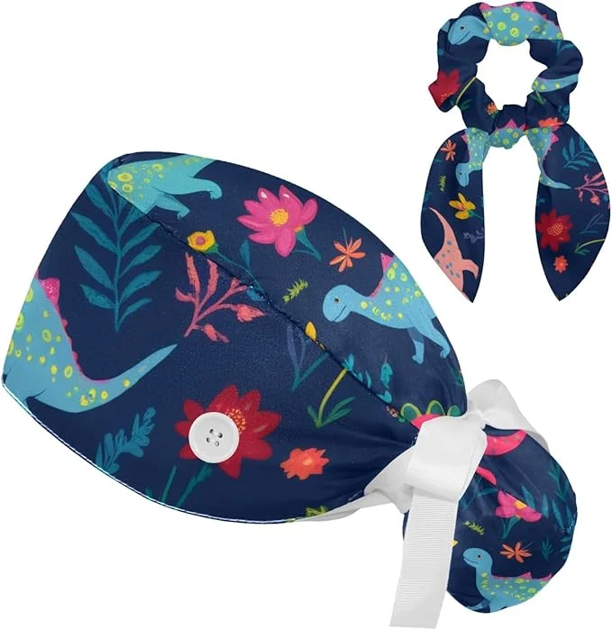 Artisan Scrub Cap with Hair Scrunchy Ponytail Holder Surgical Cap Superior