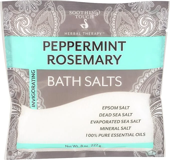 Green Soothing Touch Bath Salts Pouch Peppermint Rosemary 8 Ounce Selected