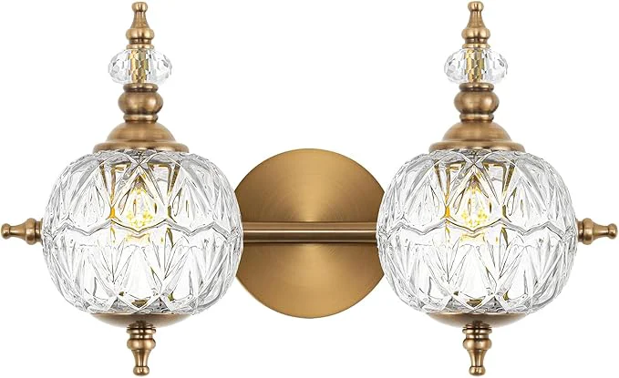 Authentic Brushed Antique Brass Bathroom Vanity Light Fixture Vintage Style Recyclable