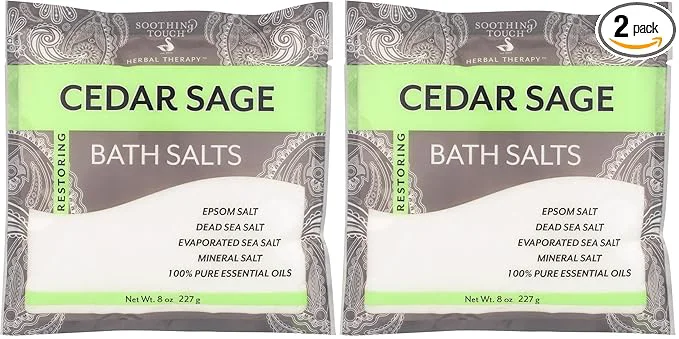 Practical Soothing Touch Bath Salts Pouch Cedar Sage 8 Ounce Original Design
