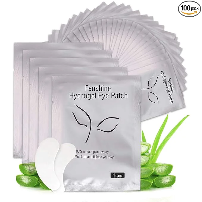 Authentic fenshine 100 Pairs Eyelash Extension Eye Pads Lint Hydrogel Eye Patches Soft