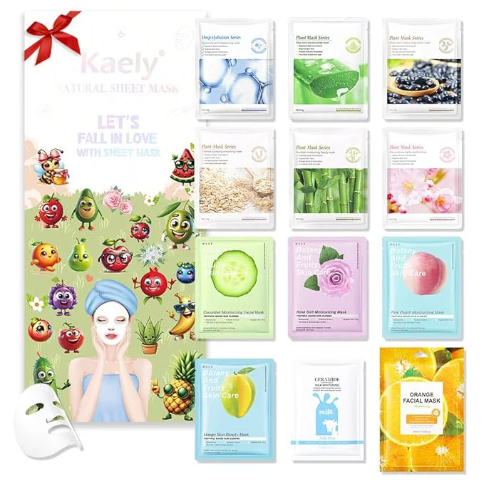 Elegant Kaely 12 Pack Variety Face Masks Fine Crafted