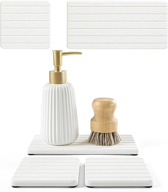 User-Friendly Fast Water Absorption Sink Organizer Tray Set Faucet Splash Guard Original Design