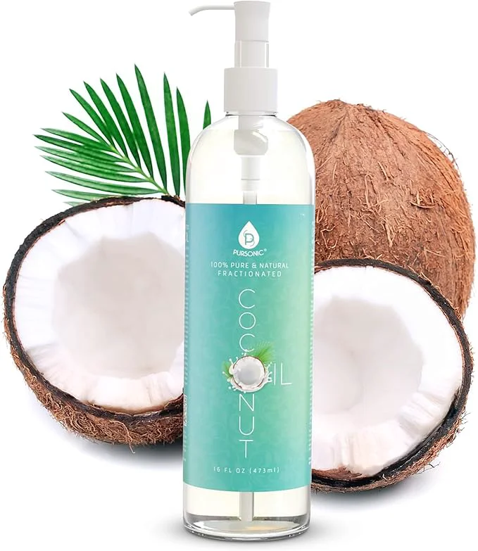 Premium Material Pursonic Pure Unscented Fractionated Coconut Oil – 16 Oz Multipurpose Oil Easy-to-Use