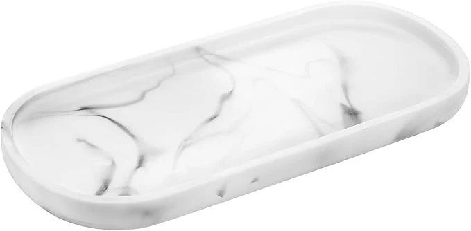 Healthy Luxspire Bathroom Vanity Tray Countertop Resin Oval Tray Contemporary