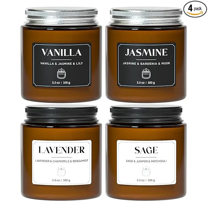 Solid NORVENCE Scented Candles Gift Set Stress Relief Candles Smooth