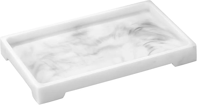 Long-Lasting Luxspire Resin Vanity Tray Bathroom Toilet Tank Storage Tray 10.03 x 5.9 in Fine