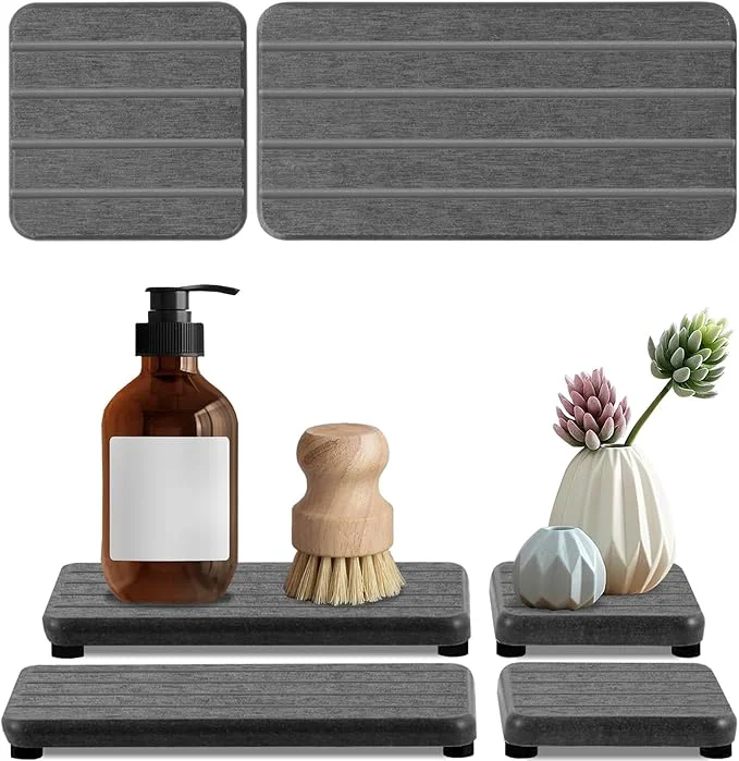 Excellent 4PCS Fast Drying Diatomite Stone Soap Tray Traditional