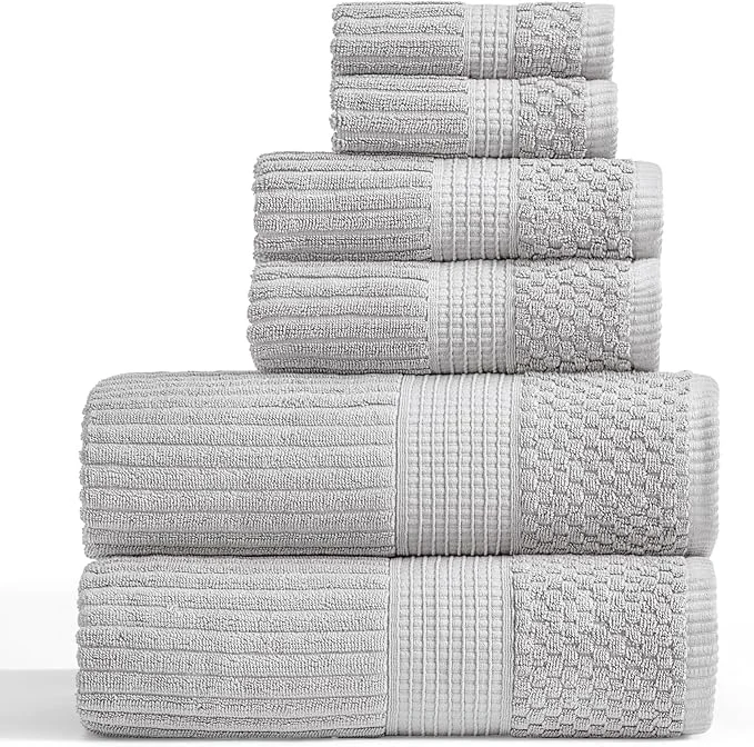Original Springtree Home Cotton Towel Set 6 Piece Set Super Soft Absorbent Detailed