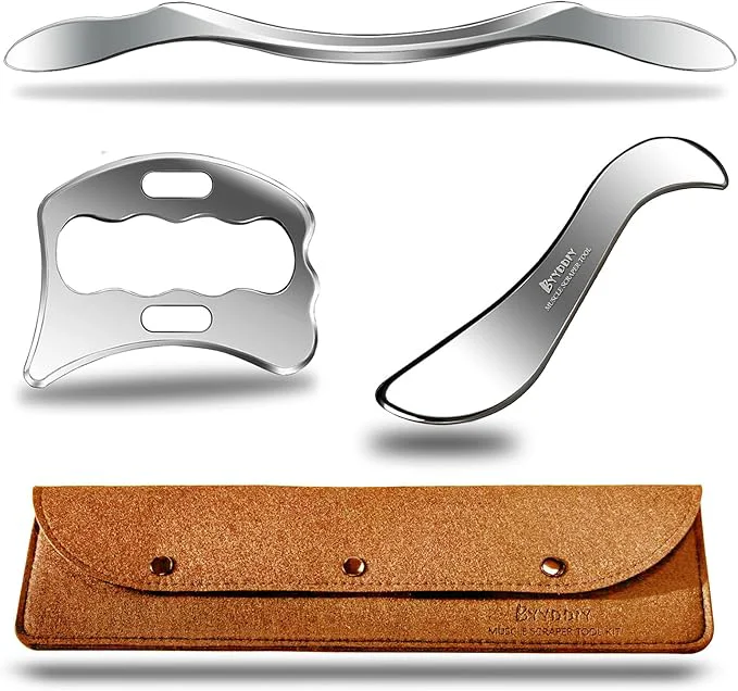 First-Class BYYDDIY Stainless Steel Gua Sha Muscle Scraper Tools Kit Scraping Massage Tool Relaxed