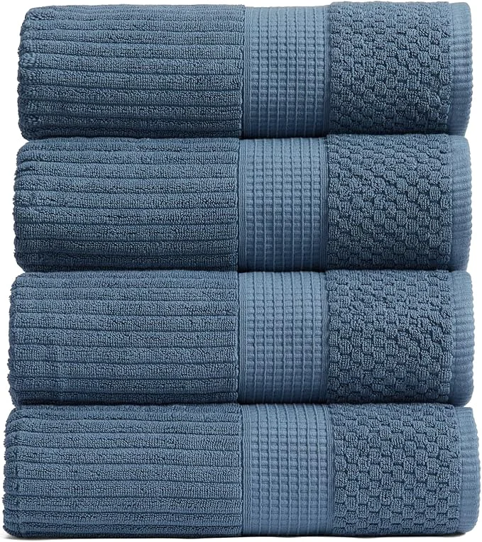 Fashionable Springtree Home Cotton Bath Towel Set of 4 Super Soft Absorbent Next-Generation
