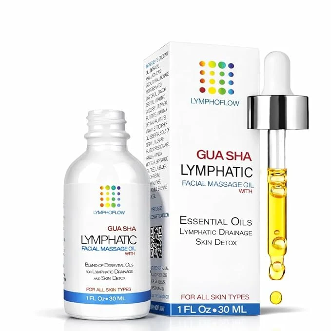 Solid Bruizex Lymphatic Drainage Oil for Face Neck Massage Coconut Jojoba Oil Natural