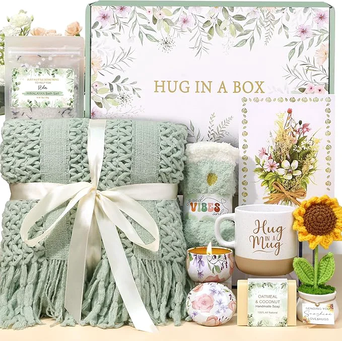 Natural Get Well Soon Gift Baskets for Women Self Care Gifts for Women Birthday Spa High-Grade