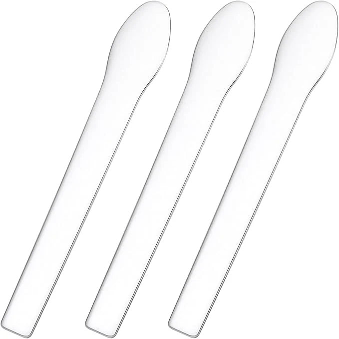 High-Quality Pndeyo 3pcs Mini Stainless Steel Makeup Spatula Skincare Scoop Applicator Smooth