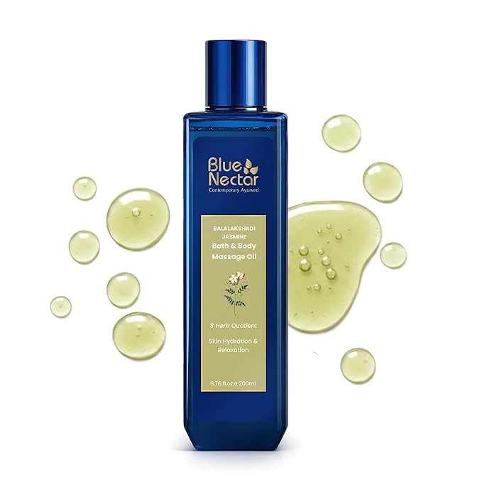 Contemporary Blue Nectar Sensuous Jasmine Body Massage Oil Durable