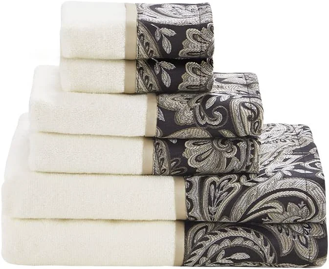 Prestigious Madison Park Aubrey Cotton Luxurious Bath Towel Set Highly Absorbent Eco-Friendly
