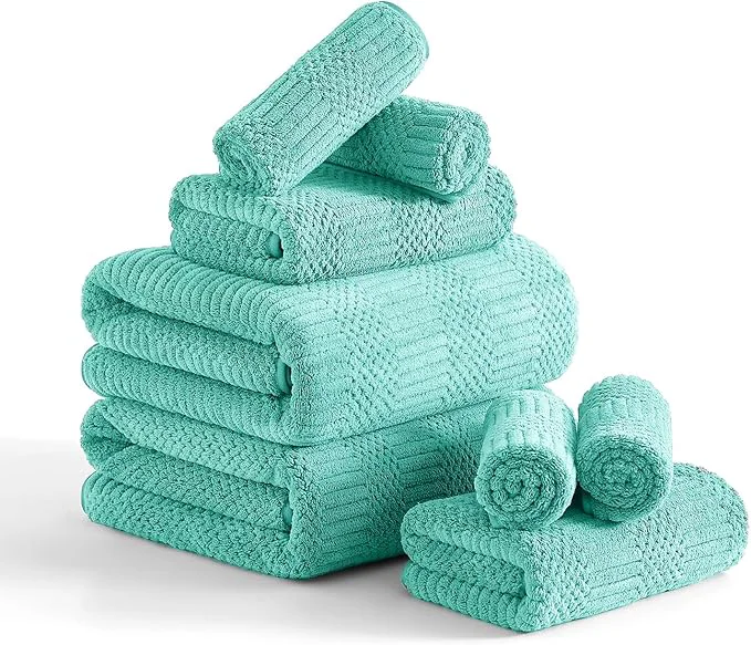 Original Design 8 Piece Bath Towel Set-2 Oversized Bath Sheets 2 Hand Towels 4 Fast
