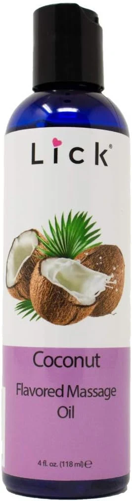 Expertly Made Lick Coconut Flavored Massage Oil – Tropical Edible Massage Oil Organic
