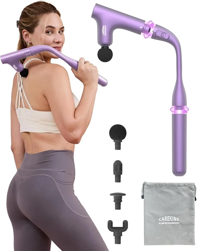 User-Friendly 3-in-1 Detachable Massage Gun Deep Tissue Ergonomic Extension Handle Back Reliable