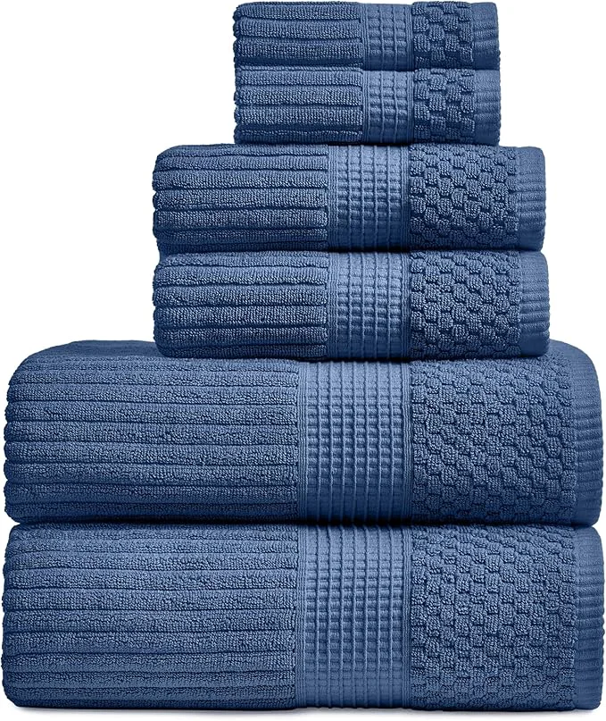 High-Quality Springtree Home Cotton Bath Towel Set 6 Piece Set Absorbent Dependable