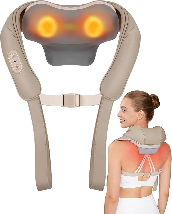 Casual Neck Massager with Heat Cordless Shiatsu Back Shoulder Massage Tools High-End