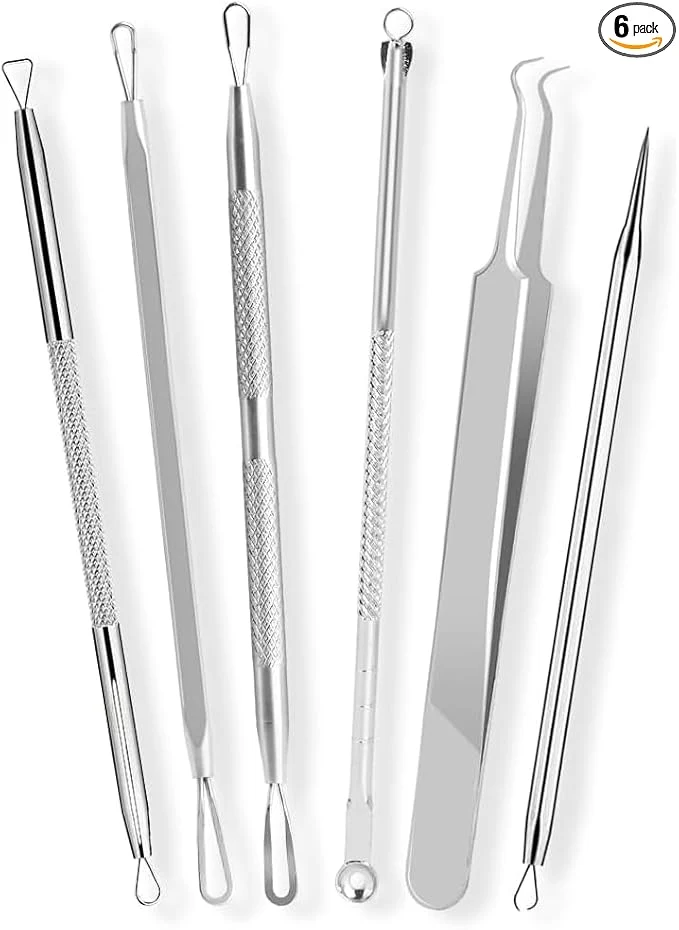 Specialty 6 Pcs Blackhead Remover Tools 410 Grade Stainless Steel Pimple Popper Tool Modern
