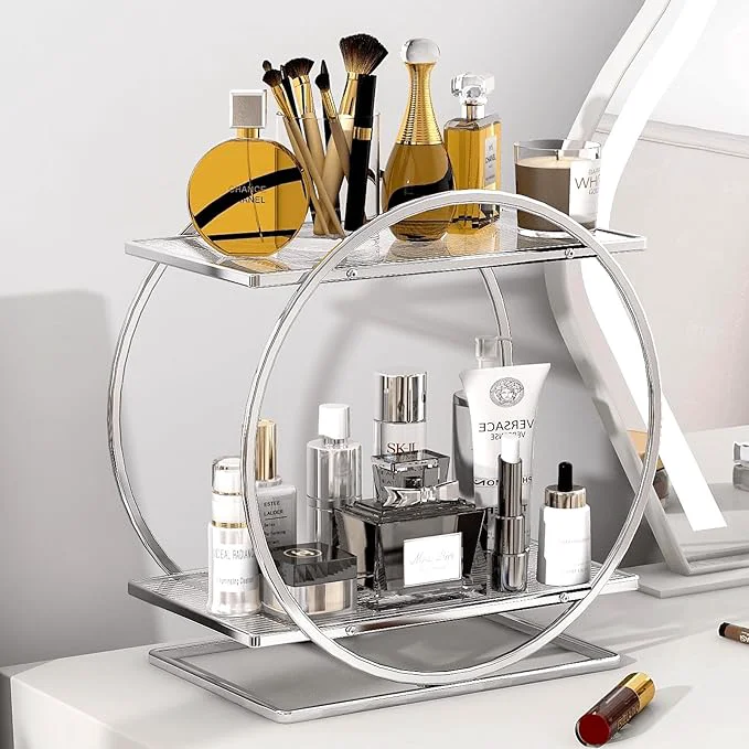Convenient Perfume Organizer for Bedroom Dresser- Sliver Makeup Organizers for Vanity Responsible