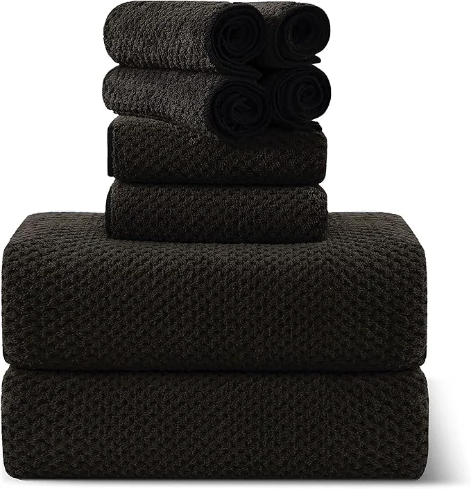 Premium Material 8-Piece Brown Bath Towel Set 2 Extra Large Bath Towel Sheets 2 Hand Towels Outstanding