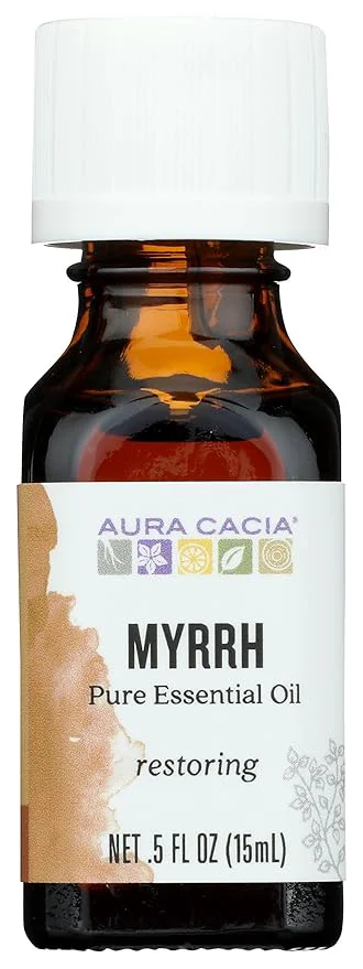 Green Aura Cacia Pure Myrrh Essential Oil 0.5 fl. oz Warm Spicy Aroma Natural