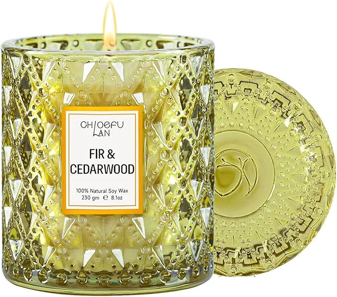 Original Chloefu LAN Fir Cedarwood Scented Holiday Candle Christmas Gift Festival Durable
