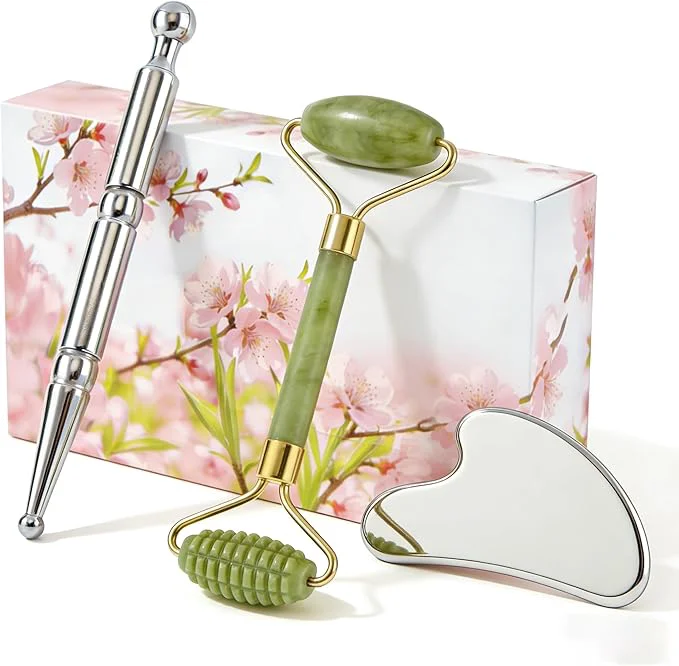 Healthy Stainless Steel Gua Sha Tool Face Roller Manual Massage Pen Jade Roller Optimized