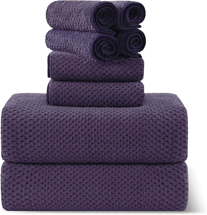 Smooth 8-Piece Bath Towel Set 2 Extra Large Bath Towel Sheets 2 Hand Towels and 4 Elite