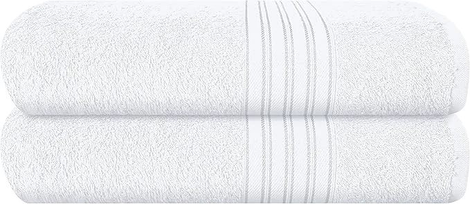 Safe BOUTIQUO Cotton 2 Pack Bath Towel Set 28×55 inches Eco-Friendly Large Smooth