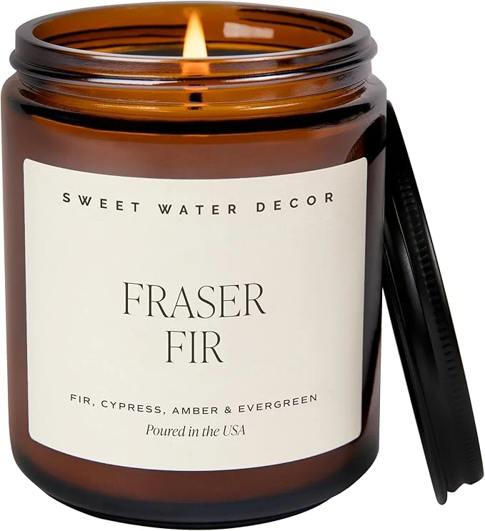 Contemporary Sweet Water Decor Fraser Fir Christmas Candles Organic