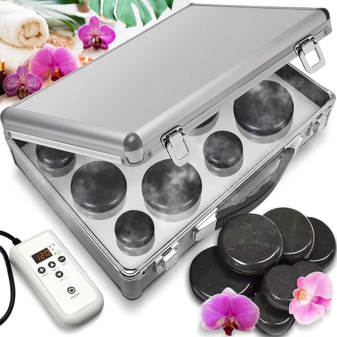 Refined SereneLife Hot Stone Massage Kit Portable Heated Rock Therapy System Verified