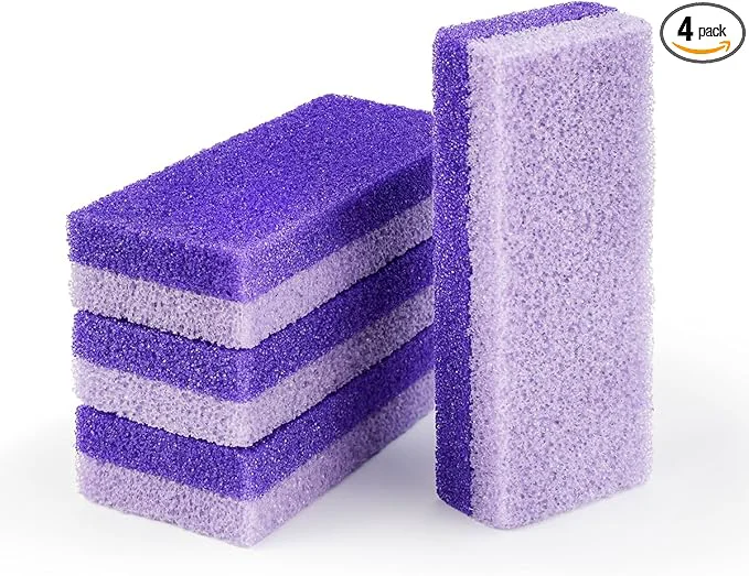 Elite 4 Pcs Foot Pumice Stone and Scrubber Convenient