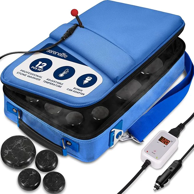 Relaxed SereneLife Portable Massage Stone Warmer Set Solid